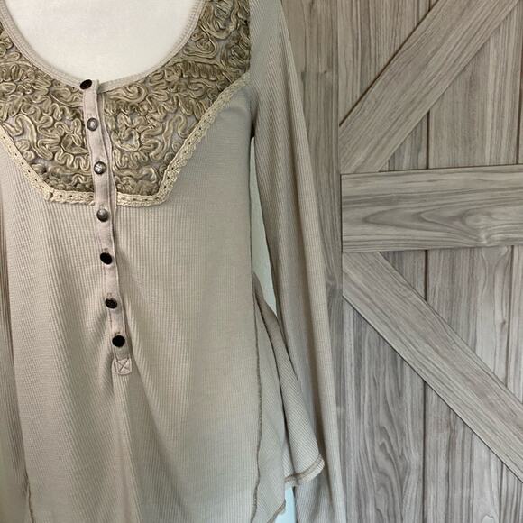 Free people gray rib long sleeve top - Picture 4 of 5